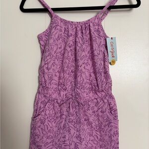 Cat & Jack Lilac and Purple Tropical Print Girls Romper